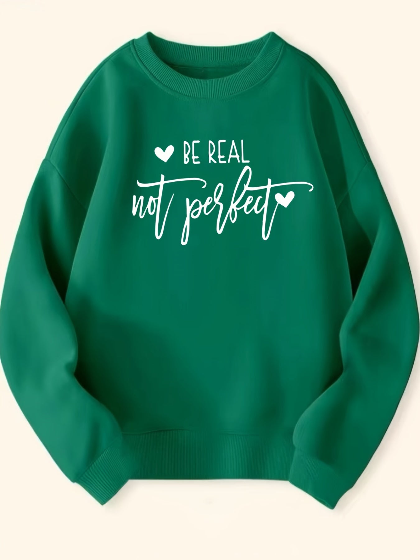 Girls Sweatshirt Be Real Not Perfect Street Style Long Sleeve Top Pullover