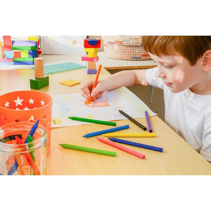 LOCAL Kids Plastidecor Crayons 24 Assorted Colours Safe Non Toxic Wax Crayons