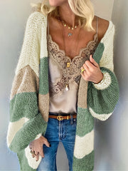 Stripe Print Long Sleeve Cardigan