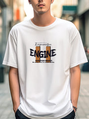 ENGINE Men's Graphic Crew Neck T-shirt for Summer