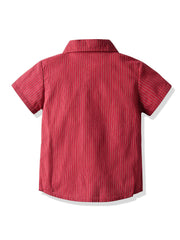 Boys Striped Shirt Short Sleeves Casual Spring And Summer