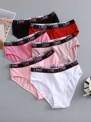 6 Pack Plus Size Love Letter Tape Panties Set