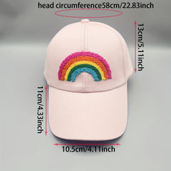 Rainbow Patch Casual Baseball Cap Solid Couple Sun Hat Lightweight