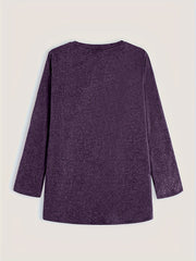 Women's Solid Crew Fleece Sweatshirt for Fall & Winter