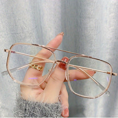 Clear Lens Glasses Top Bar Eyeglasses Square Frame For Women Men