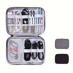 Versatile Data Cable Storage Bag Travel Zipper Electronic Accessories Bag