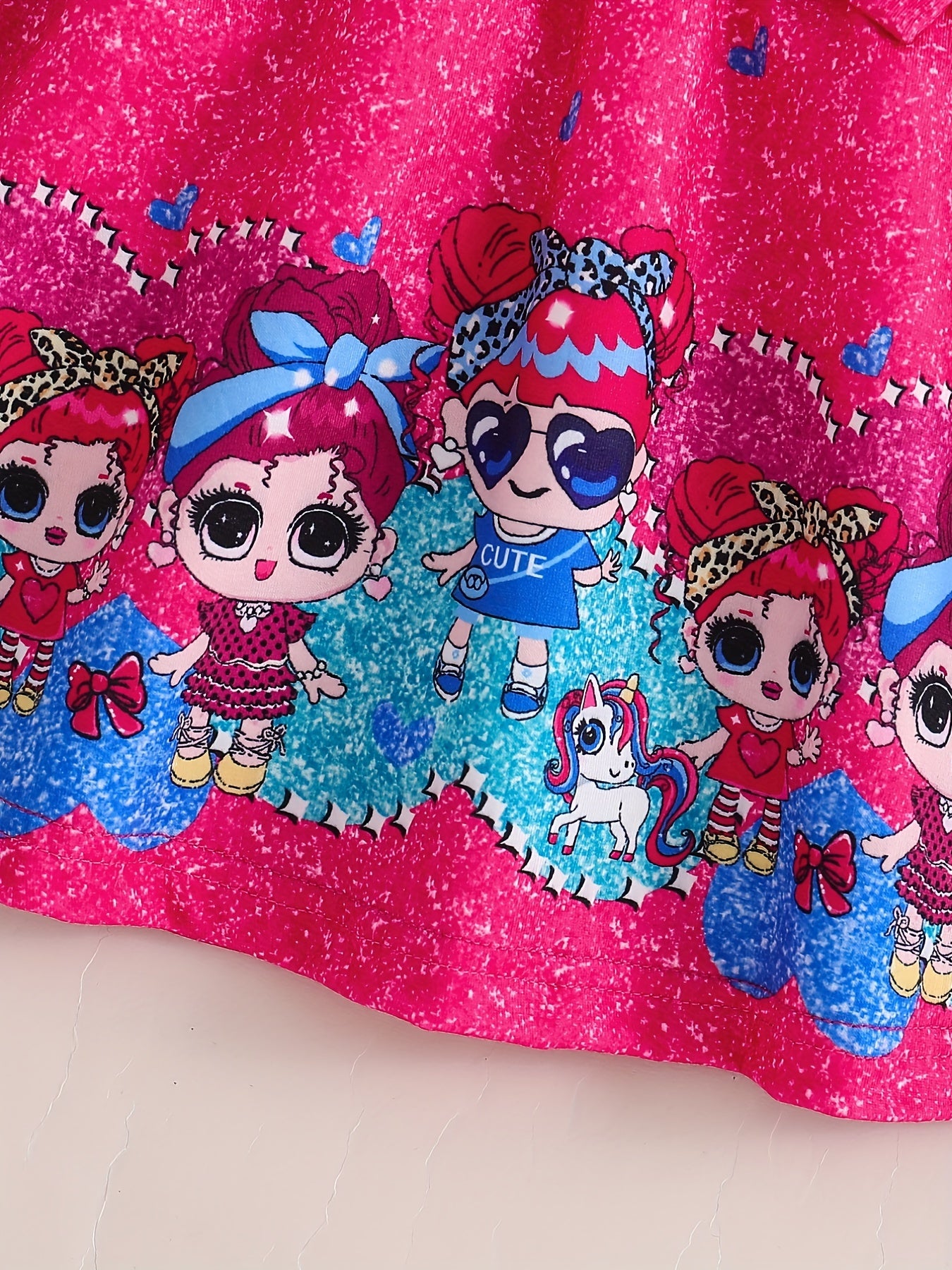 Girl Pattern Outfit 3pcs T-shirt & Bag & Skirt Set for Spring Autumn