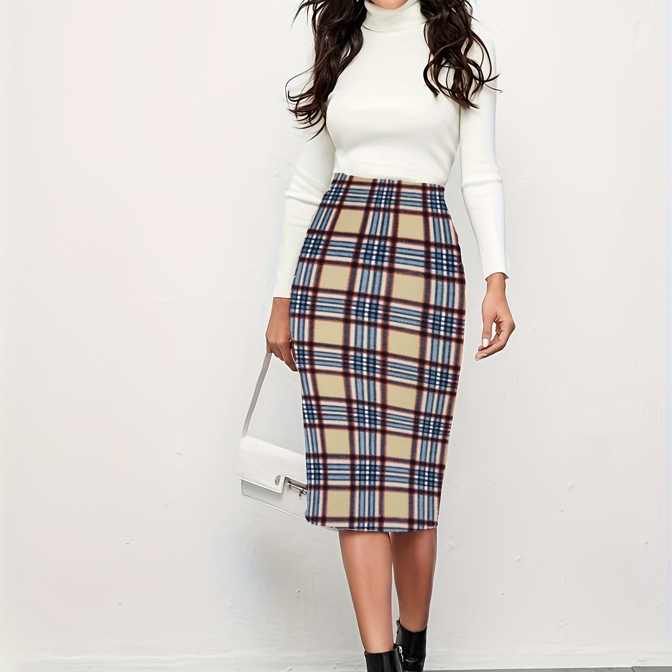 High Waist Bodycon Skirt Casual Pencil Skirt Women's Clothing