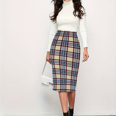 High Waist Bodycon Skirt Casual Pencil Skirt Women's Clothing