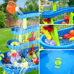 4 Tier Sand Water Table for Toddlers 46pcs Kids Water Table Splash Pond Toys Set