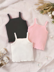 Toddler Girl's Sleeveless Ribbed T Shirt Tee Casual Blouse