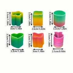 2pcs Mini Spring Toys Colorful Heart & Star Shaped Party Favors