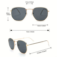 2 Pairs Men's Oval Frame Sunglasses Mixed Metal PC Eyewear