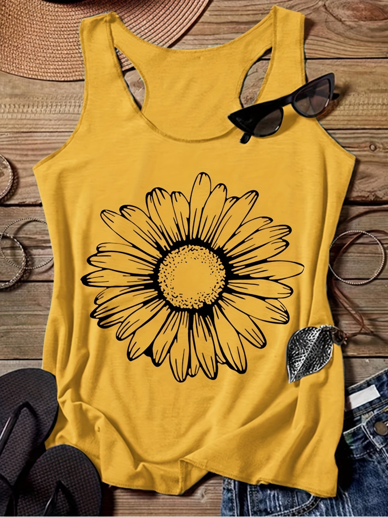 Floral Print Tank Top for Summer