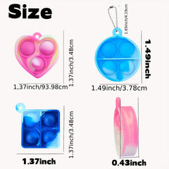24pcs Mini Pop Keychain Fidget Toys Silicone Squeeze Sensory Toys for Kids