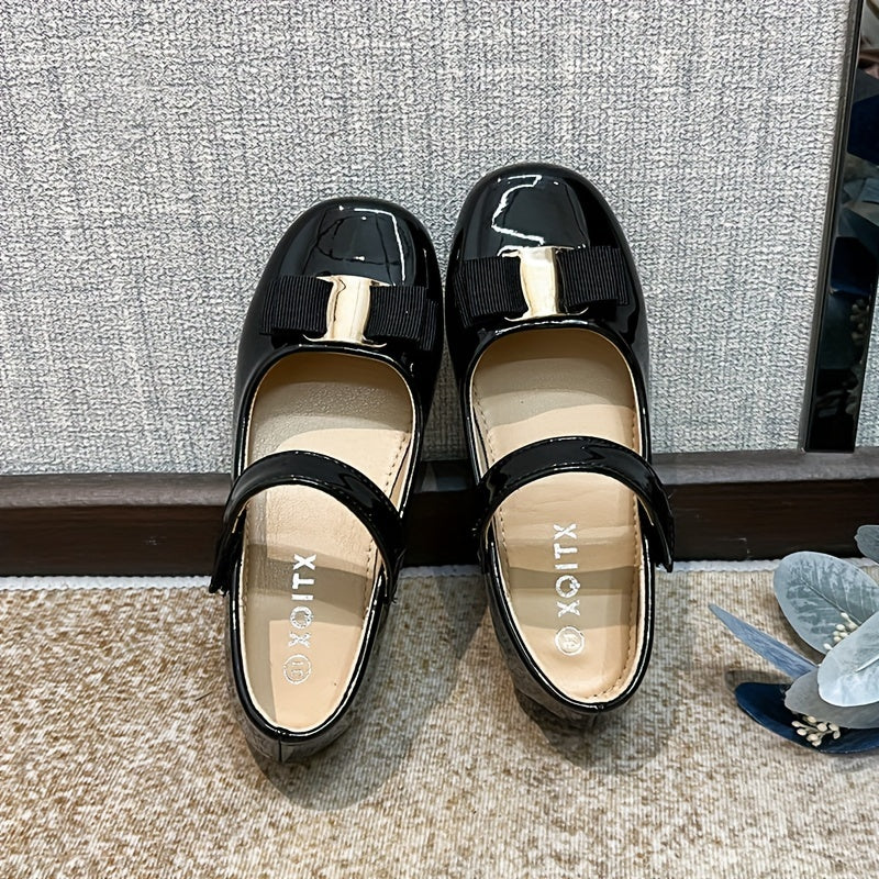 Girls Bowknot Flat Shoes Lightweight Party Dress Shoes