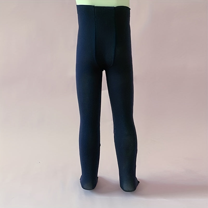 Navy Footed Tights Elastic Comfortable Leggings For Girls