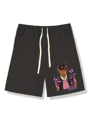 Boy With Butterflies Shorts Men's Summer Casual Graphic Drawstring
