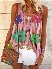 Floral Print Spaghetti Top Sleeveless Cami Top