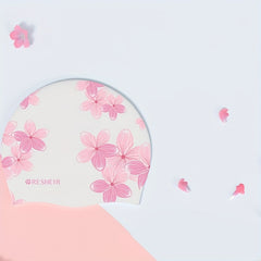 Flower Print Silicone Swimming Cap for Women Waterproof Ear Protection