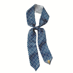 Geometric Floral Print Skinny Scarf French Style Ribbon Necktie