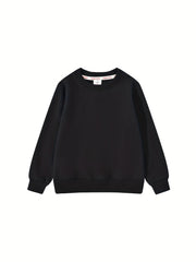 Kids Crewneck Sweatshirts Casual Solid T Shirt Pullover Tops Long Sleeve