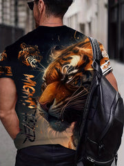 Men's Vintage 3D Animal Print T shirt | Casual Comfort Crew Neck Tee