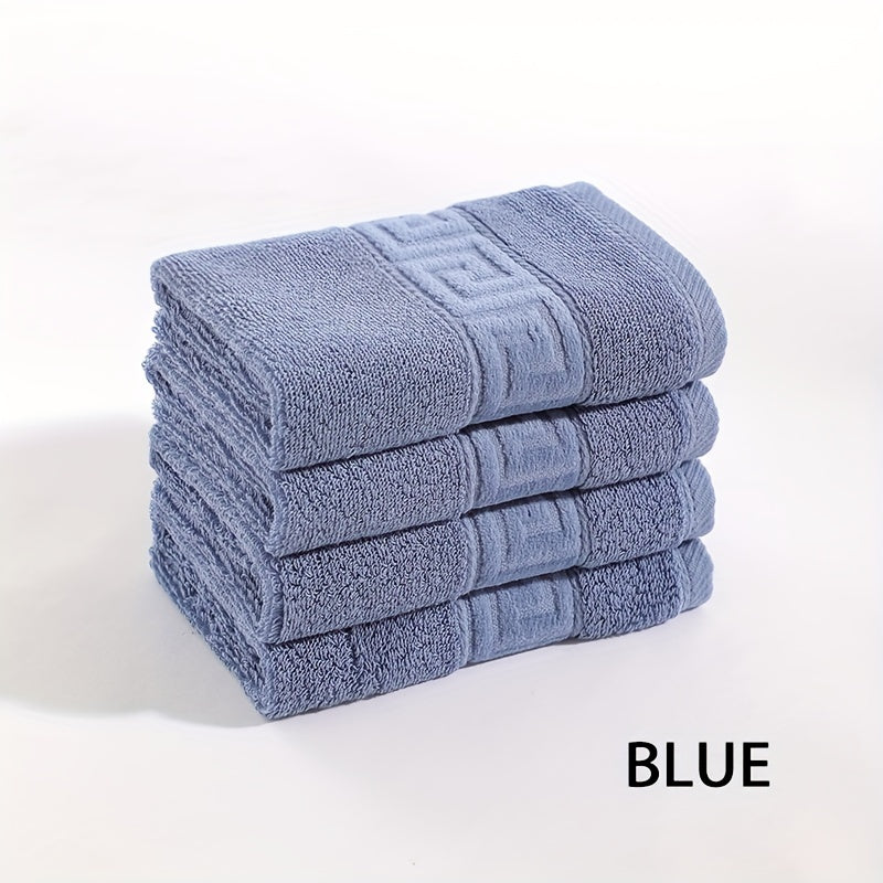 4pcs Soft Cotton Face Cloths Highly Absorbent Towels 33x33cm
