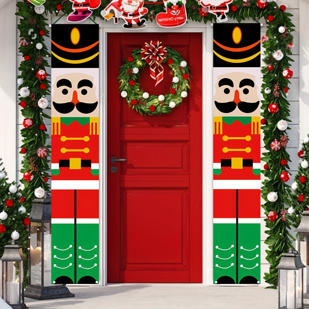 Nutcracker Christmas Decorations Porch Banner Soldier Model