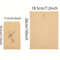20pcs Vintage Stationery Set: 10 Sheets Letter Paper, 10 Envelopes, Flowers