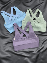 3 Pcs Women's Criss Cross Outerwear Sports Bra Yoga Tank Bra