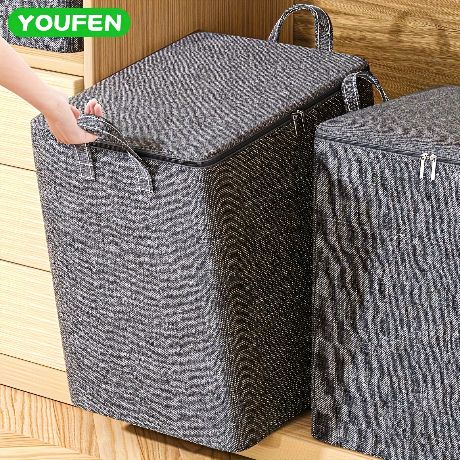Large Capacity Storage Bag with Handle, Cationic Fabric, Portable Tote Bag