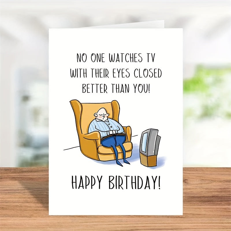 Funny Birthday Card For Men - TV Watcher - Set of 2