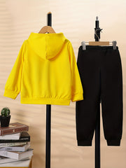Boy's Hoodie & Sweatpants Set Letter Print Top Casual Outfits