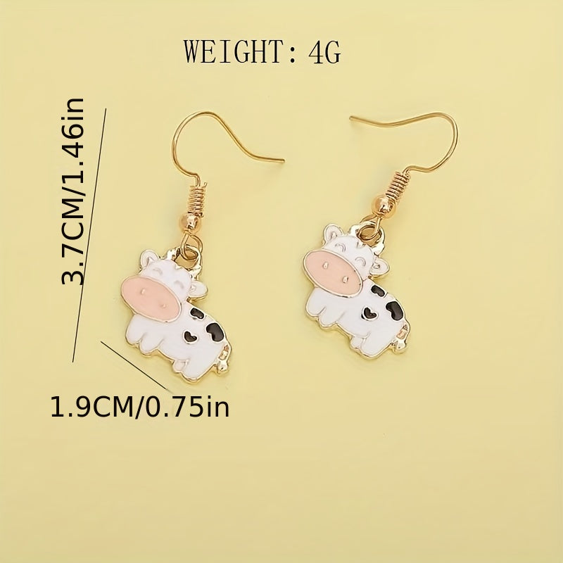 Cow Drop Earrings Gift for Girls Animal