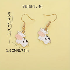 Cow Drop Earrings Gift for Girls Animal
