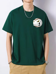 Men's Ball Print Graphic Cotton Crew Neck Active T-shirt