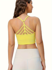 Casual Sports Top Round Neck High Stretch Outdoor Sporty Top