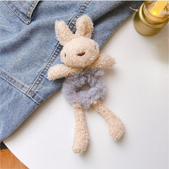 2pcs Girls Plush Rabbit Hair Tie Hair Ring Scrunchie Hair Accessories