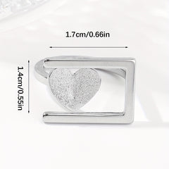 Heart Shaped Peach Steel Ring for Women
