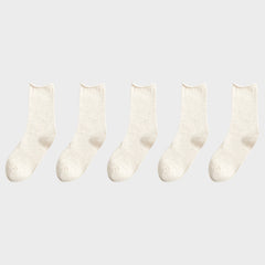 5 Pairs Vintage Mid Tube Cozy Socks Women's Stockings