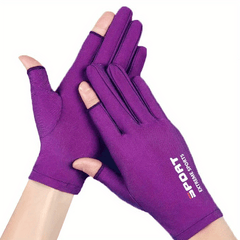 2 Finger Satin Gloves Spring Summer UV Protection Touch Screen Driving Gloves