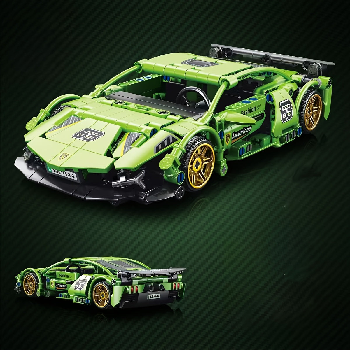 Colorful Building Block Model Set with Toy Sports Car