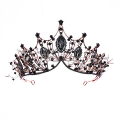Golden Rhinestone Crown Headband Wedding Bride Hair Tiara