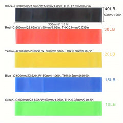 5pcs Elastic Resistance Bands Fitness Pilates Stretching Rope
