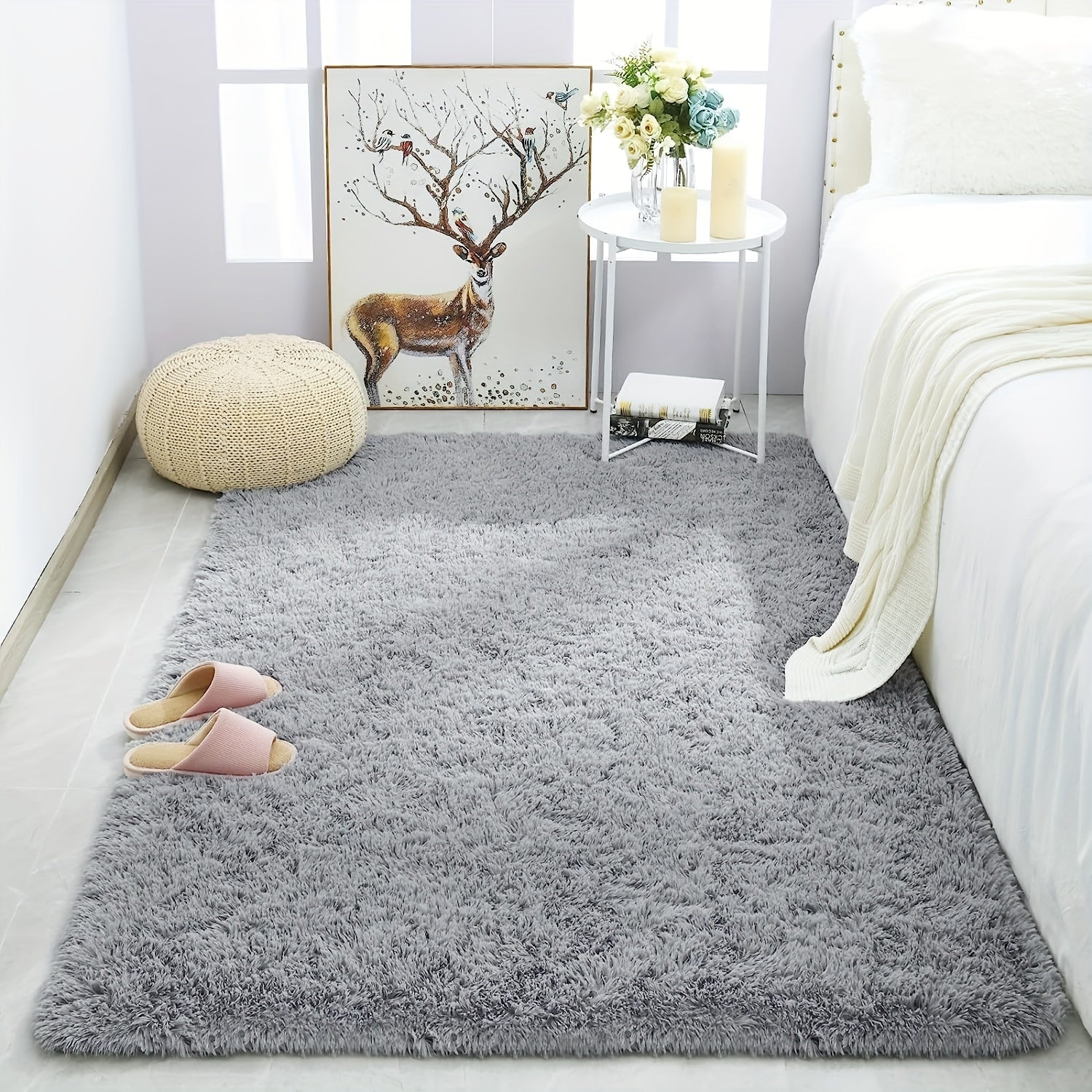 Large Plush Rug 3' x 28ft, 5' x 25ft - Non Slip Washable Soft Area Carpet