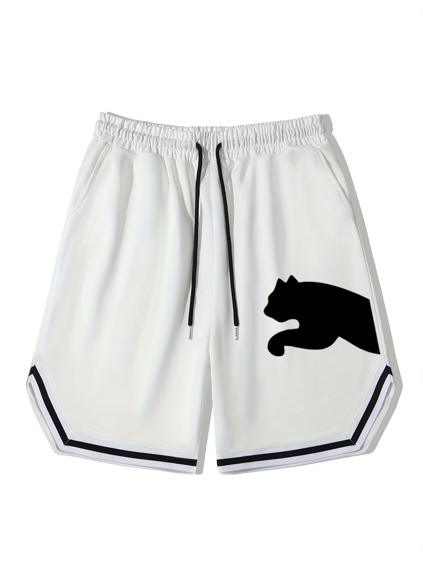 Animal Pattern Stretch Drawstring Shorts