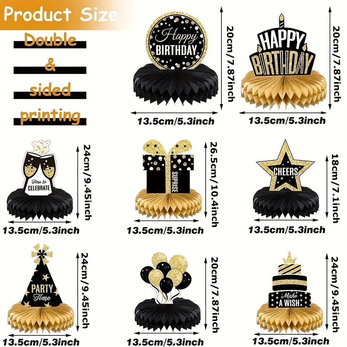 40th Gold Happy Birthday Theme Set for Boys Party