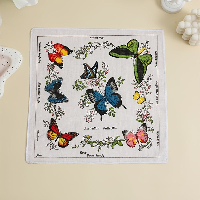 Set of 10 Handkerchiefs for Women Featuring Cartoon Birds And Bows