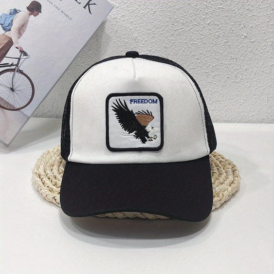 FREEDOM Eagle Patch Trucker Hat Embroidery Mesh Baseball Cap